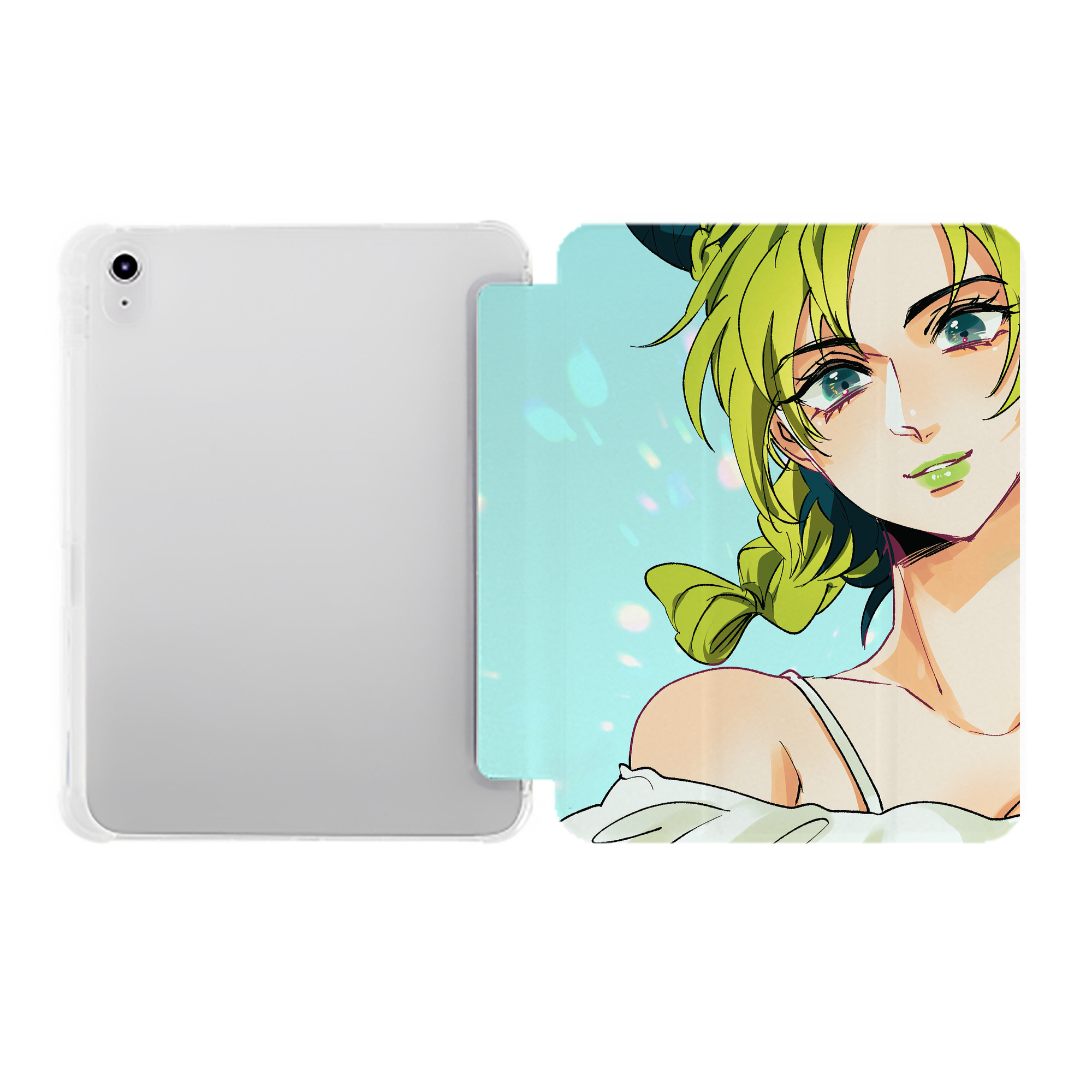 （画像用） ジョジョの奇妙な冒険 JoJo's Bizarre Adventure IPad ケース ペン収納付き 三つ折りスタンド PUレザー×シリコン 対応機種9.5/10.5/10.9インチ